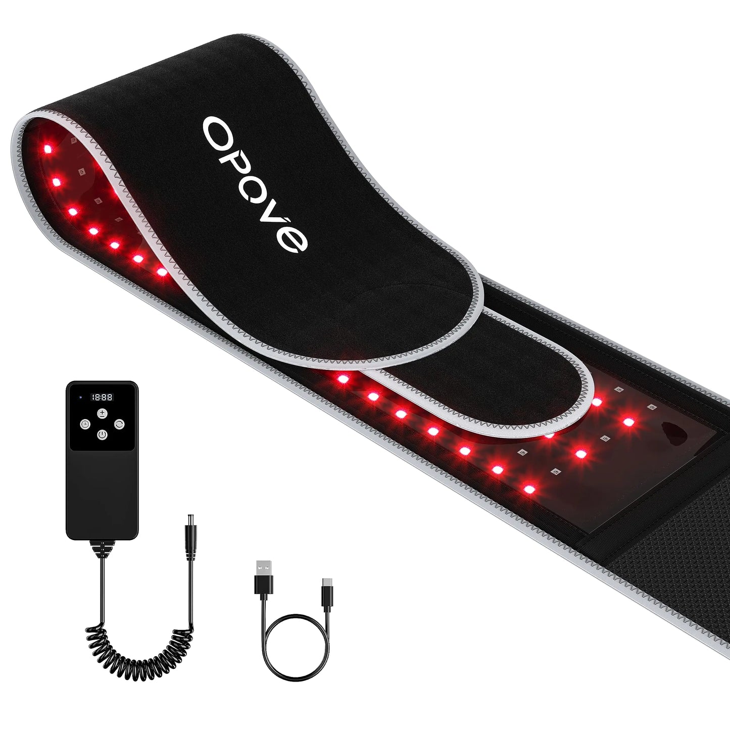 RegeNEase – Opove Red Light Therapy Belt with Portable Power Controller Near-Infrared Light Therapy for Tissue Repair Resolve Inflammation Relieve Back Pain 660nm & 850nm Wavelengths New Version R2