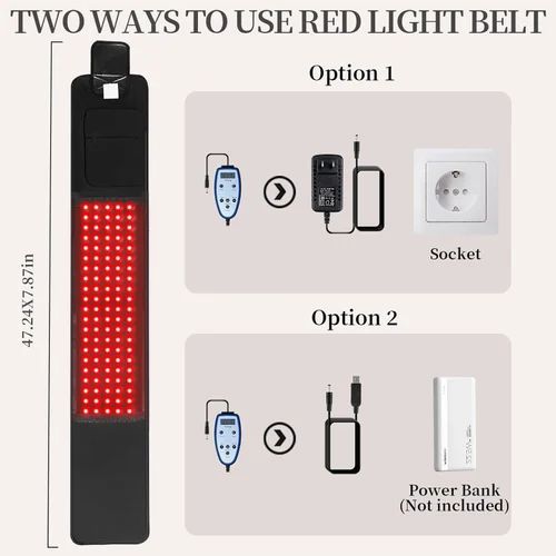 RegeNEase – Opove Red Light Therapy Belt with Portable Power Controller Near-Infrared Light Therapy for Tissue Repair Resolve Inflammation Relieve Back Pain 660nm & 850nm Wavelengths New Version R2